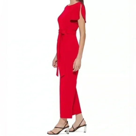 Tulip-Sleeve Cropped Jumpsuit - Picture 3 of 7